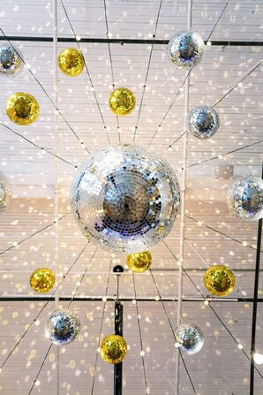 Disco Balls at Wedding at 701 Whaley in Columbia, South Carolina
