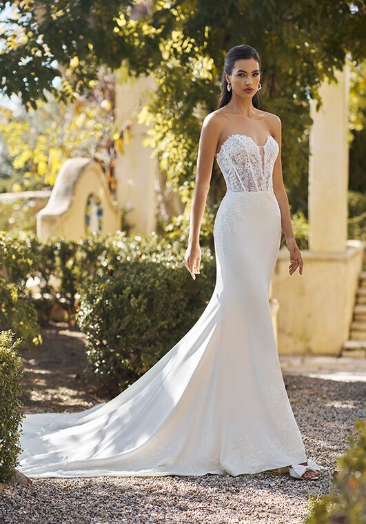 Val Stefani Celeste Mermaid and Trumpet Wedding Dress - 2