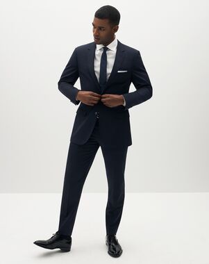 Suit Shop Men's Navy Blue Suit Blue Tuxedo