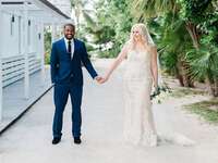 diverse couple's wedding ceremony in islamorada florida