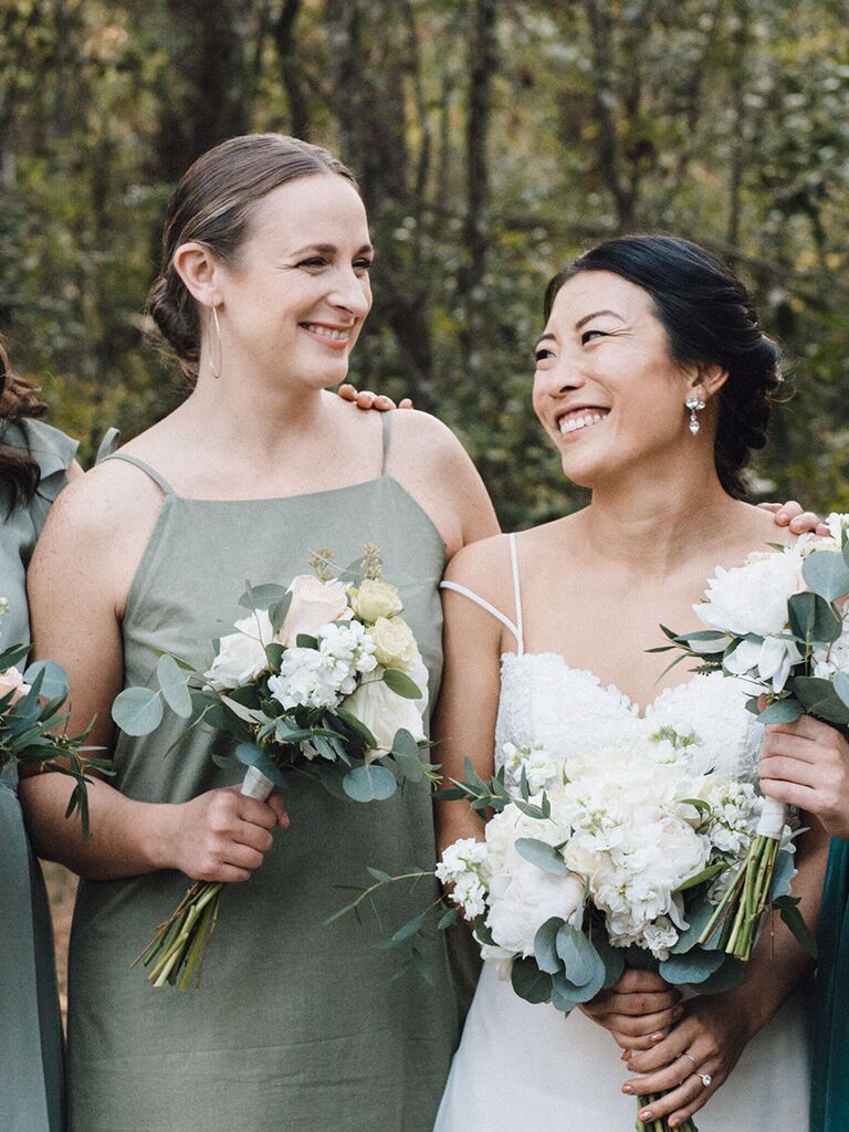 Bridesmaid updo low slick bun