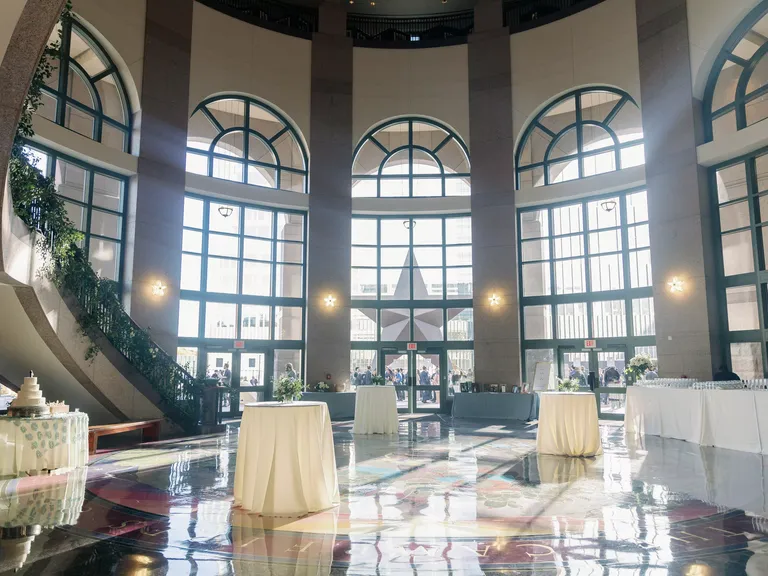 Indoor reception space at Bullock Texas State History Museum wedding venue in Austin, Texas
