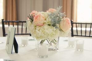 Romantic Rose and Hydrangea Centerpieces