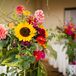 Yellow Sunflower, Pink Dahlia Wedding Altar Decor