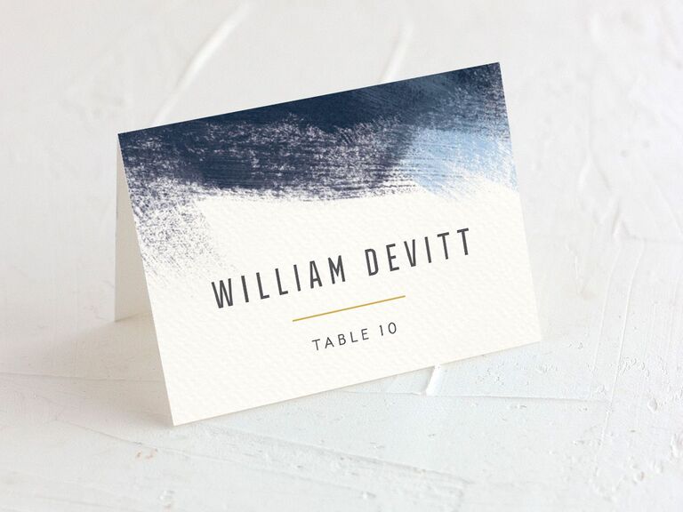 wedding place cards blue theme