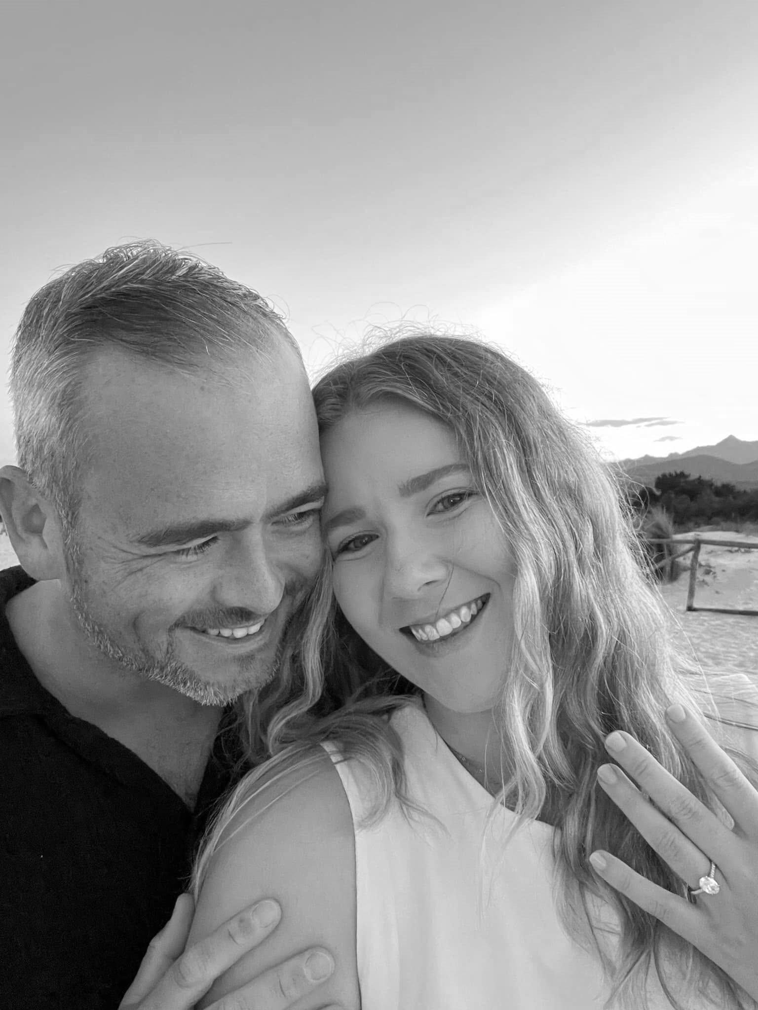 Sam asked Katie to marry him on La Cinta beach in Sardinia