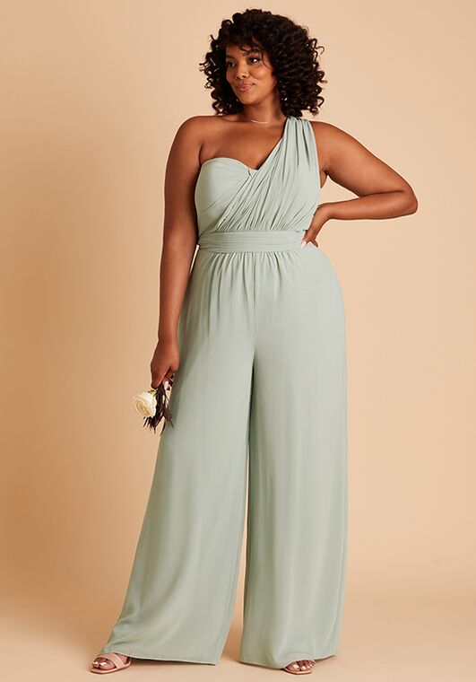 Birdy Grey Gigi Convertible Jumpsuit in Chiffon Sage Sweetheart Bridesmaid Dress - 3