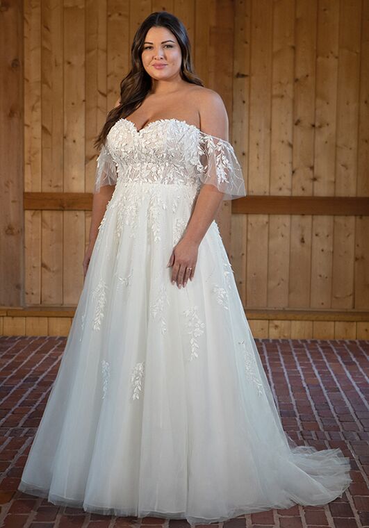 Essense of Australia D3529 plus A-Line Wedding Dress - 3
