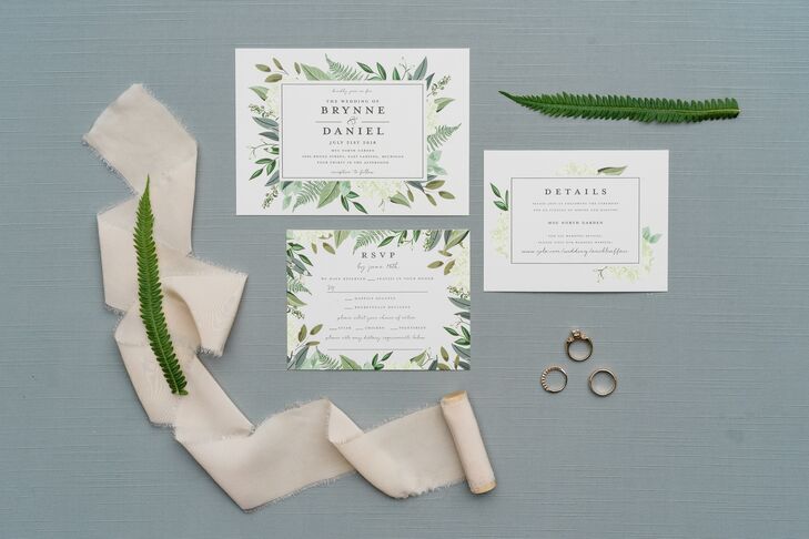 Classic Invitations with Greenery Design