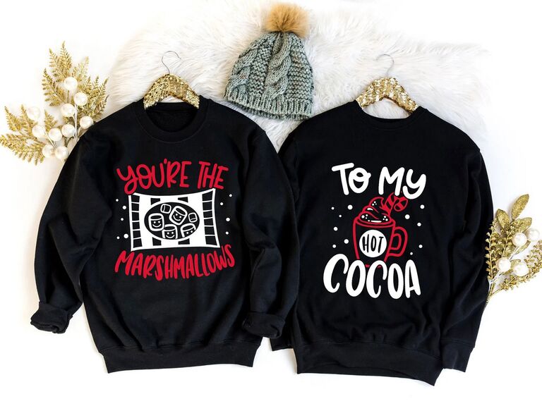 Cute couples Christmas sweaters 
