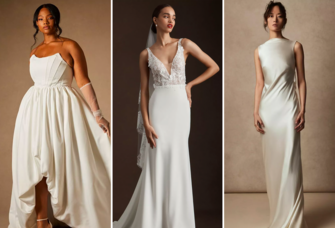 Three simple wedding dresses for minimalist brides
