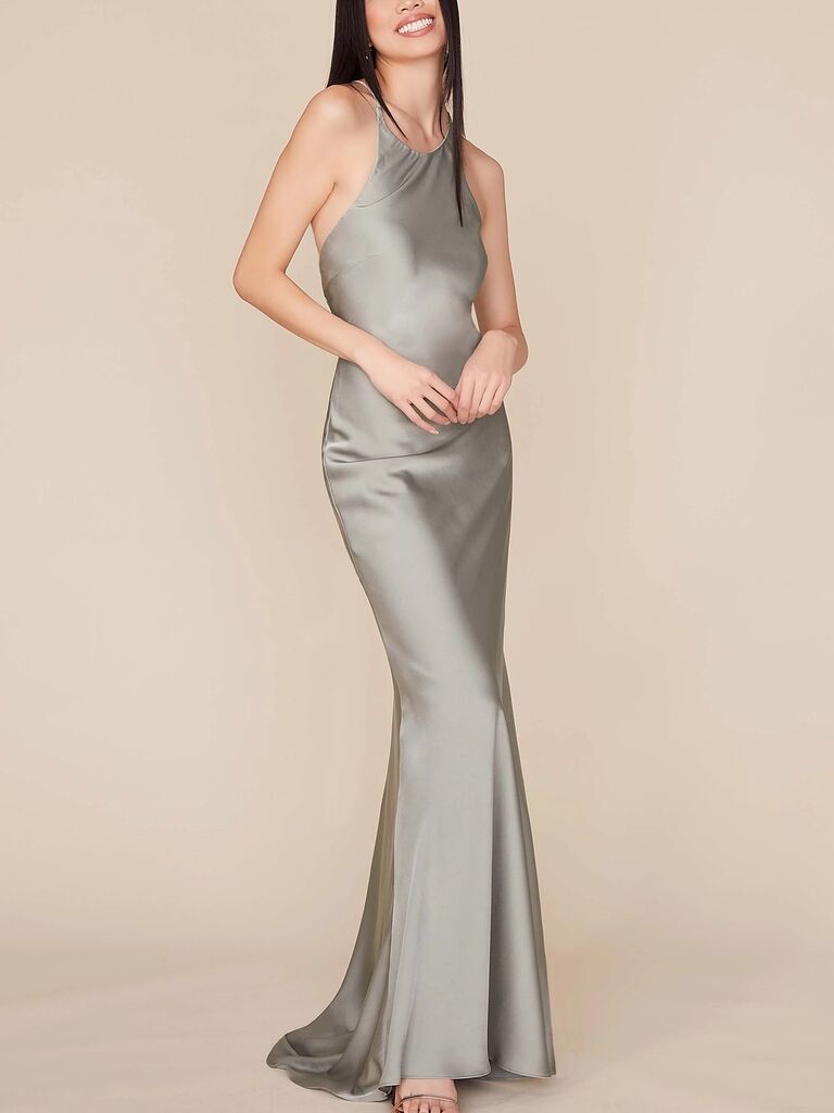 Dear Cleo winter green bridesmaid dresses in soft green