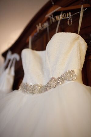Crystal Embellished Satin Belt