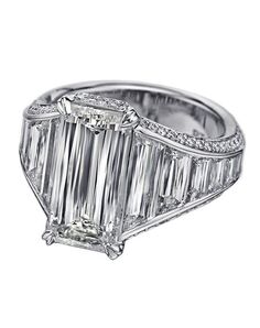 Christopher Designs Elegant Emerald Cut Engagement Ring