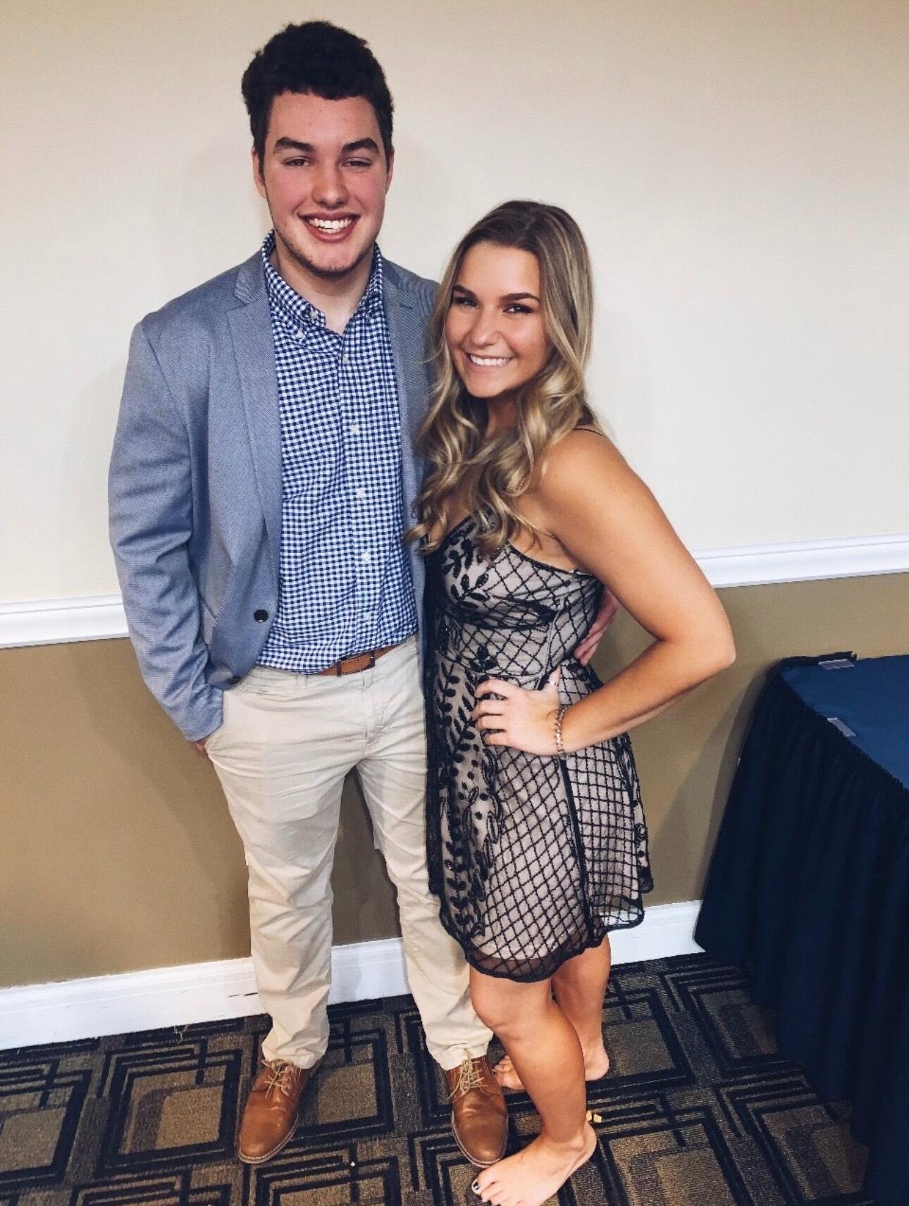 Ragan and Brady's first photo together!

While they had met back in their junior year of high school at the Kentucky Governor's Scholars Program, they lost touch until sophomore year of college, when Ragan came to Louisville for a night out and ran into Brady. A few weeks later, Brady asked Ragan to attend a fraternity event - where this photo was taken!