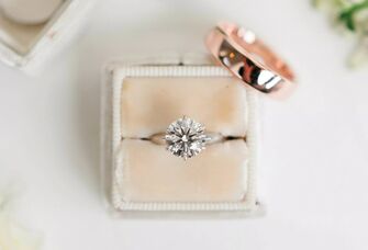 classic round solitaire engagement ring in a ring box