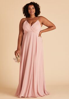 Birdy Grey Kaia Dress Curve in Dusty Rose V-Neck Bridesmaid Dress
