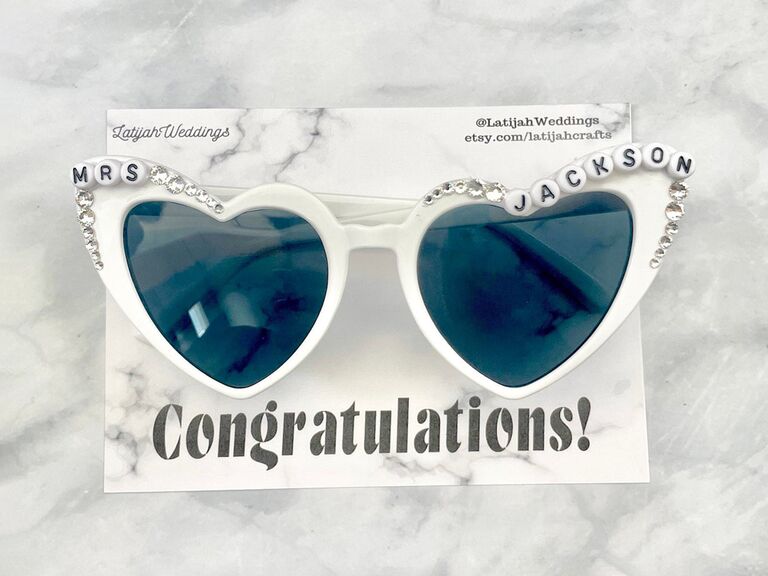 etsy white heart bride sunglasses with personalized beading