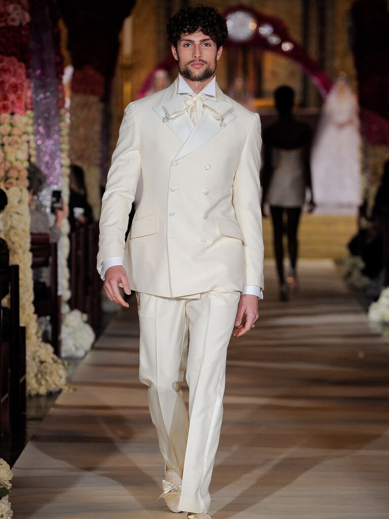 Joseph Abboud menswear white groom suit