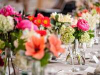 Bright floral centerpieces 