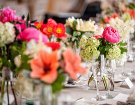 Bright floral centerpieces 