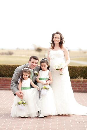 Bride and Groom with Flower Girls
