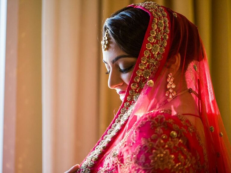 Bride with her makeup done by Lace Cosmetics. 