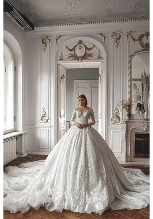 Olivia Bottega Royal Lace Off-The-Shoulder Sparkly Wedding Dress Meryem Ball Gown Wedding Dress