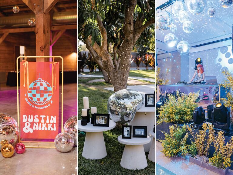 Metallic disco wedding decor ideas, 2024 wedding decor trends
