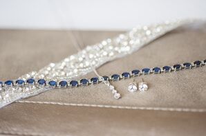 Crystal Bridal Belt, Neclace, Earrings and Bracelet