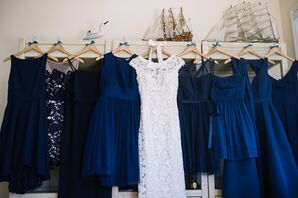 Blue-Hued Bridesmaid Dresses