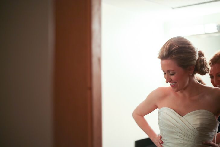 "I was in search of a classic dress that would stand the test of time," Taylor says of her LulaKate ivory gown.