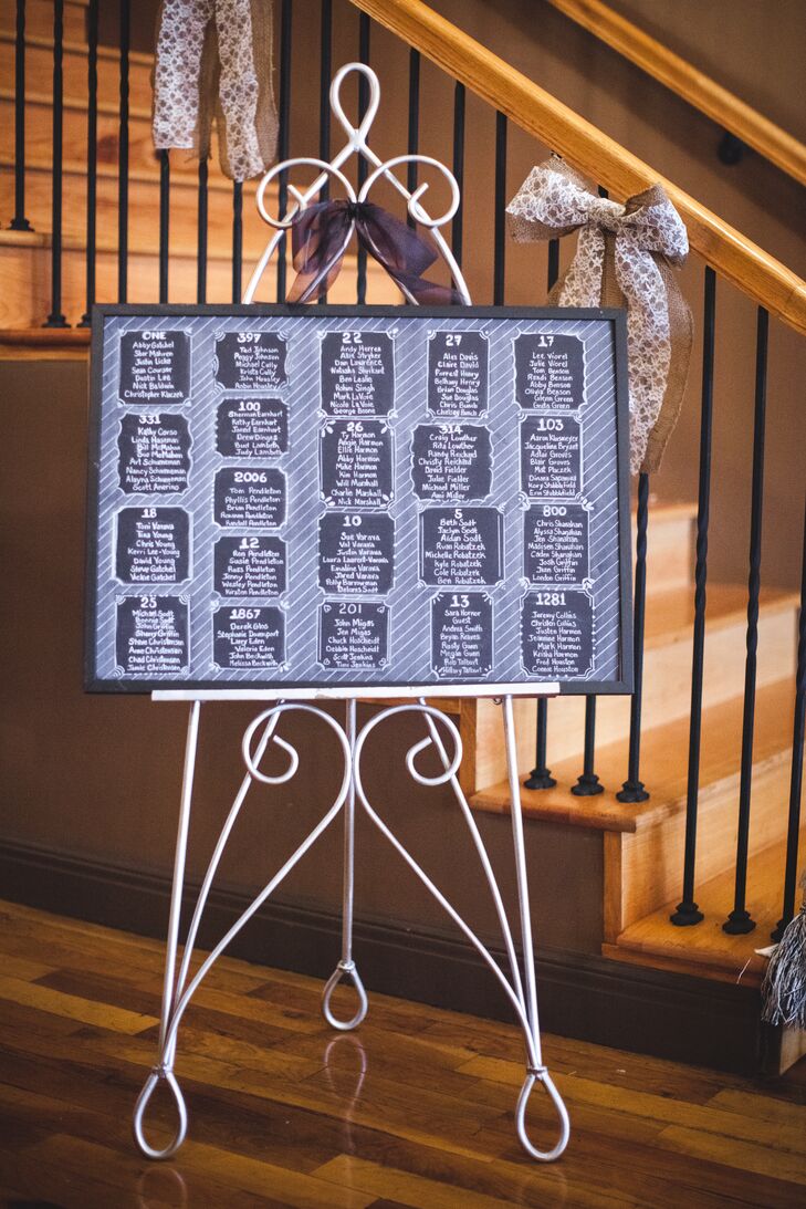 DIY Blue Escort Card Board