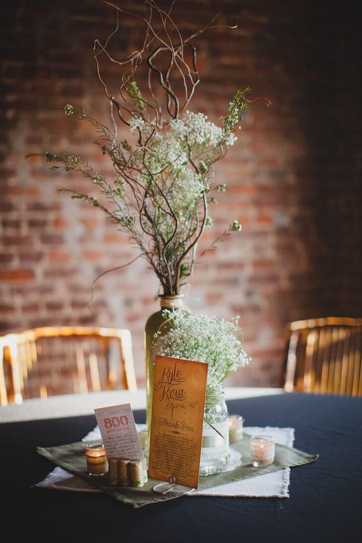 The table numbers looked like they were old library cards to keep with the literary theme. “All of the table numbers we chose were numbers that have special significance to our relationship, and we wrote little stories on each table number to explain them,” Kira says.