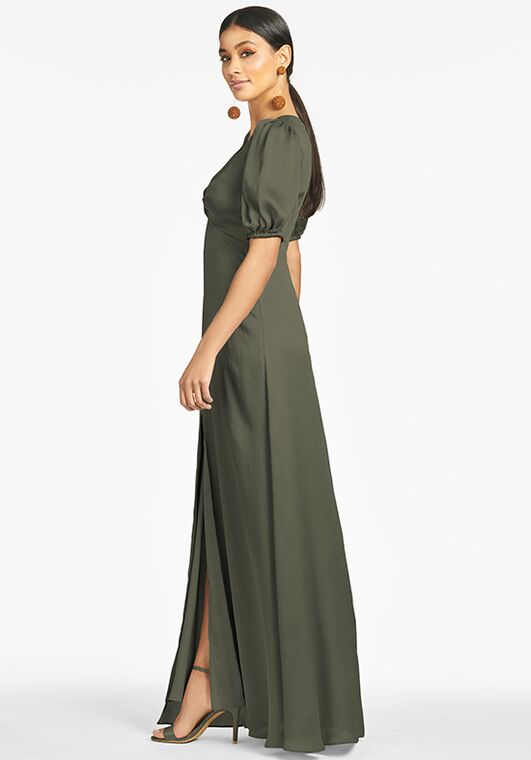 Sachin & Babi Alli Gown - Moss Green V-Neck Bridesmaid Dress - 3