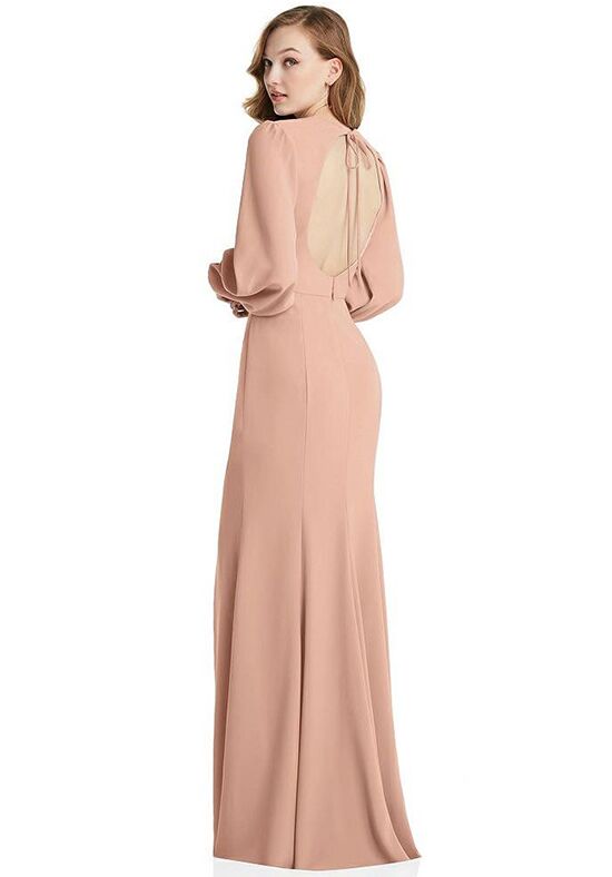 Dessy Group Long Puff Sleeve Maxi Dress with Cutout Tie-Back - 3089 Bridesmaid Dress - 1