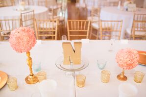 Gold Initial Centerpiece