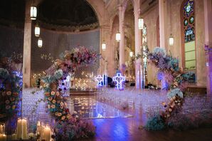 Ceremony With Painted Flowers, Neon Inspired by Baz Luhrmann's Romeo + Juliet