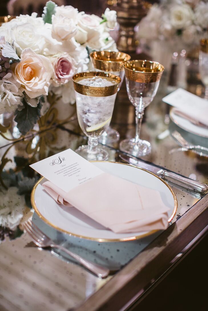 Elegant Ivory and Gold Place Setting