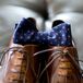 Elegant Brown Wedding Shoes and Navy Hugo Boss Bow Tie