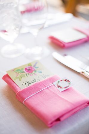 Floral Thank You Notes and Pink Linens