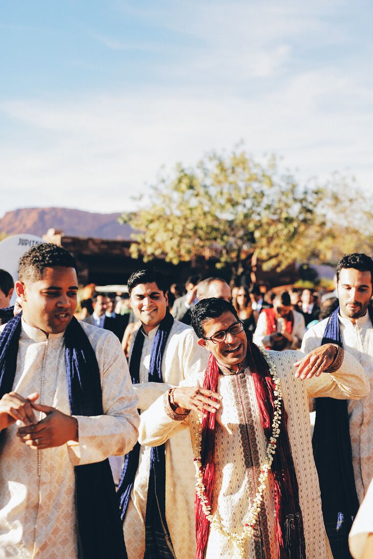 Guests Dance During Groom's Processional Baraat
