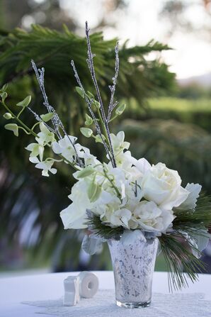 White Rose and Peonies Centerpiece