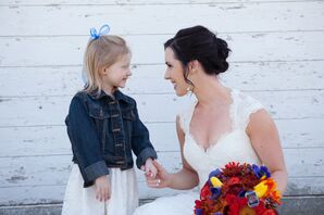 White Dress, Jean Jacket Flower Girl Look