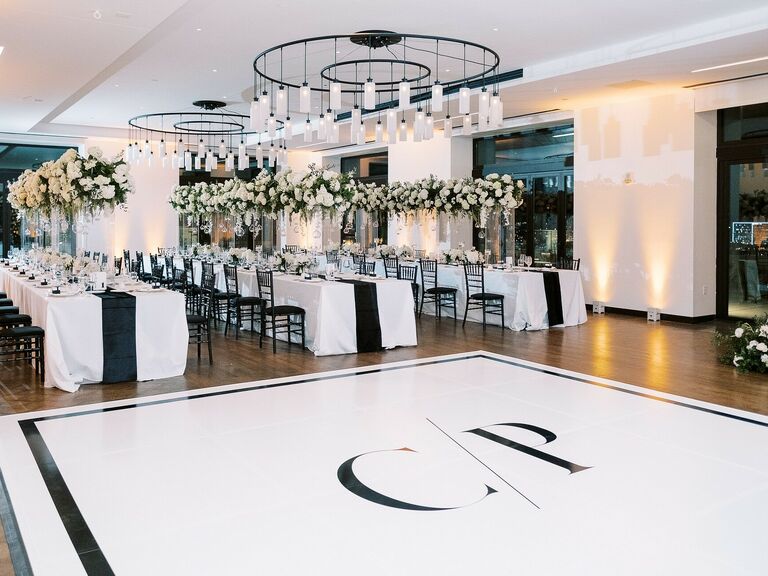 Custom monogrammed dance floor. 