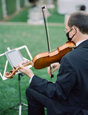 Violin Player During Ceremony at Filoli Historic House and Garden in Woodside, California