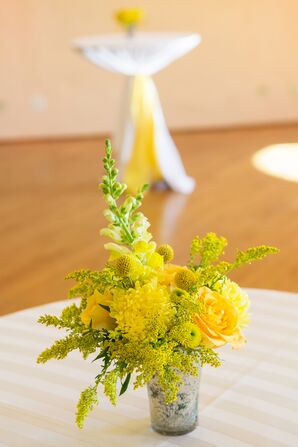 Cocktail Tables with Yellow Flowers in Austin, Texas