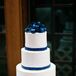 Blue-and-White Buttercream Wedding Cake