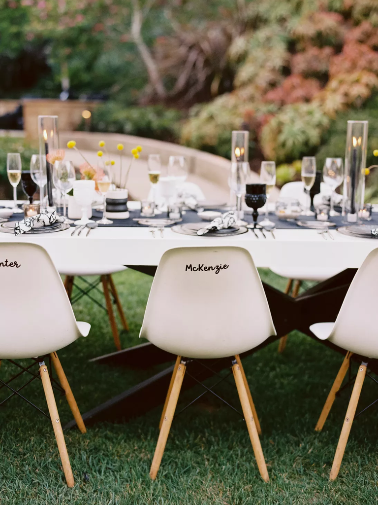 Mid-century personalized shell chairs for your wedding reception