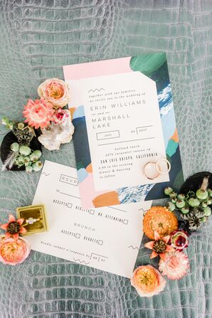 Colorful, Modern Wedding Invitations